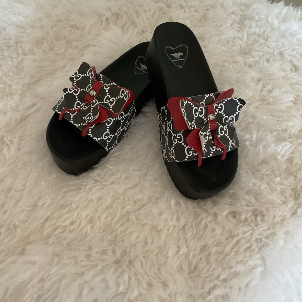 Custom G wedge sandals/slides